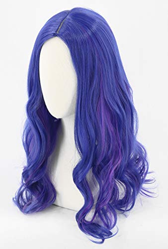 Topcosplay Kids wig for Girls Blue and Purple Wig Halloween Costume Cosplay Wig Long Wavy - color: Blue and Purple