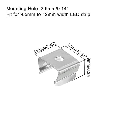 MECCANIXITY Rope Light Mounting Clips, Wall 50 Pack Wall Channel 50 Pack | Wall Channel Mounting Holder Accessories Waterproof LED Strip, Stainless Steel - size: 9.5mm to 12mm