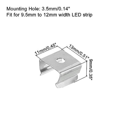 MECCANIXITY Rope Light Mounting Clips, Wall 50 Pack Wall Channel 50 Pack | Wall Channel Mounting Holder Accessories Waterproof LED Strip, Stainless Steel - size: 9.5mm to 12mm
