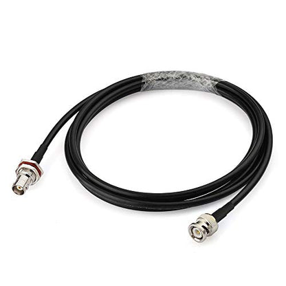 Bingfu BNC Male to Female Bulkhead Mount RG58 Coax Jumper Cable 2m 6.5 feet for Wireless Microphone System Receiver Amateur Mobile CB Radio UHF VHF Ham Radio Antenna Patch Panel Rack Mount - size: 2m / 6.5 feet