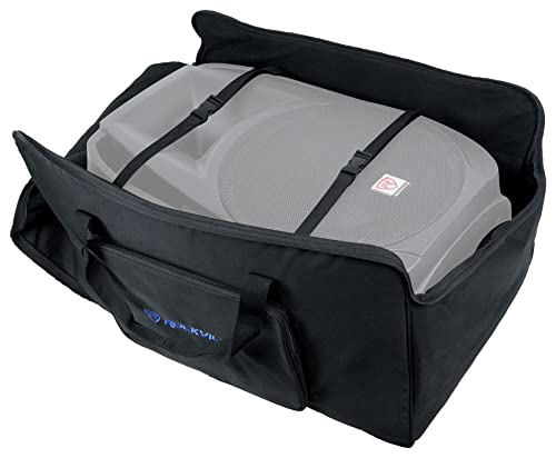Rockville TB15 V2 Padded Speaker Bag Carry Case for 15" DJ PA Speakers | Stand Holder, Water Resistant, Dual YKK Zippers, Dual Handles, Interior Straps, Rugged, Thick Foam, Fits Most Brands, 5.3 lbs