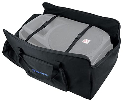 Rockville TB15 V2 Padded Speaker Bag Carry Case for 15" DJ PA Speakers | Stand Holder, Water Resistant, Dual YKK Zippers, Dual Handles, Interior Straps, Rugged, Thick Foam, Fits Most Brands, 5.3 lbs