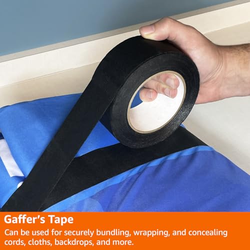 Amazon Basics No Residue, Non-Reflective Gaffers Tape for Photography, 2 inch x 90 feet, Black (Pack of 2) - color: Black, size: 2" x 90' (Pack of 2)
