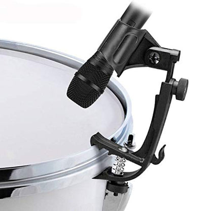 Adjustable Drum Rim Mic Clips, Microphone Mount Clamp (Pack of 2) | Rim-Mount Mic Clips Position Microphones Without a Floor Stand, Check Drum Rim and Microphone Fit Before Purchase