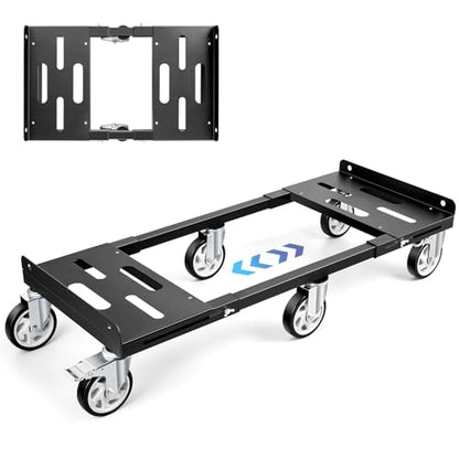 KEDSUM Moving Dolly with 5" All Terrain Wheels, 2000LBS Heavy Duty Dolly Cart with 100% Thicken Steel Frame, Expandable Furniture Dolly Up to 43.7" Wide, Used for Heavy Appliance, Building Materials - size: 5" wheel