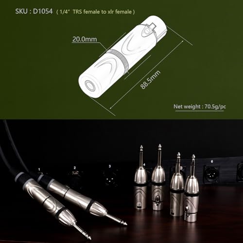 XLR to 1/4 6.35MM Microphone Audio Adapter,1/4" TRS to XLR Female Splitter,6.35mm Stereo Jack to 3PIN Guitar Converter (D1054) - color: XLR Female to 1/4 TRS Female(D1054)