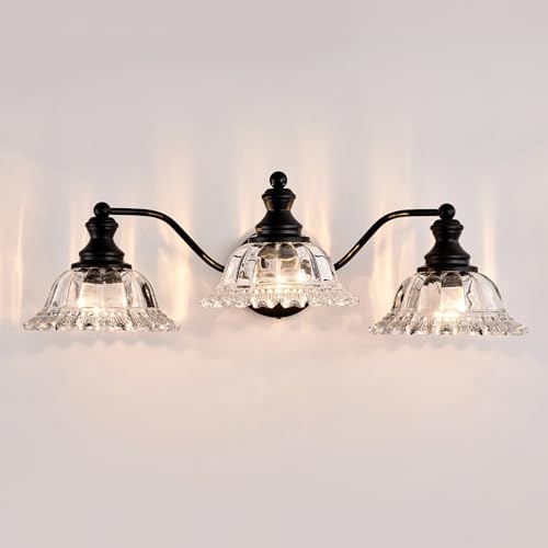 XIEDUN Farmhouse Vanity Lights for Bathroom Light Fixtures Black Vanity Lights 3 Light Bathroom Light Fixtures - color: Black, size: 3 Light