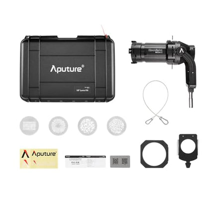Aputure Spotlight Mount II 19° Lens Kit Compatible with Storm 400x 700x | Ellipsoidal Projection Lens Modifier for Amaran Halo 600x, 300x 200x and Ray 360c 660c Bowens Mount LED Light Under of 800W - size: 19º Lens Kit
