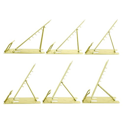 Honagu Book Stand Metal Desk Book Holder, Book Holders for Reading Hands Free, Adjustable Cookbook Documents Holder, Portable Bookstand for Music Books, Textbook, Recipe, Tablet, Ipad（Light Yellow） - color: Light Yellow