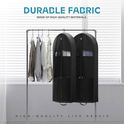 Lazebox 43" Travel Garment Bag with Accessories Zipper Pocket, Heavy Duty Suit Bag for Suits, Tuxedos, Dresses, Coats, Black, 3 packs - size: 43inch-3 packs-Black