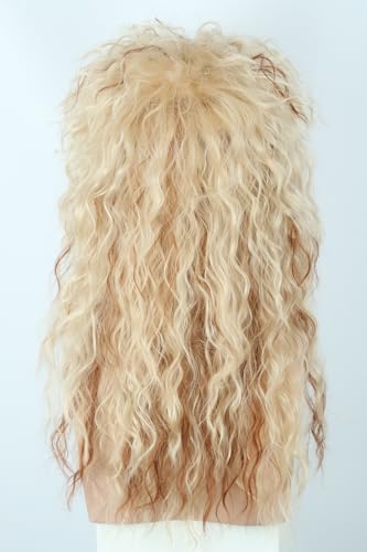 70's 80's Rock Mullet Wig Blonde Curls Halloween Costume Fashion Wigs Fancy Party Accessories Wigs - color: Golden/10