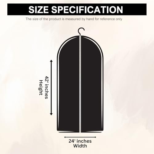 24x62 Cotton Garment Bag for Hanging Clothes, Garment Cover for Dust Free Storage - style: Side Zipper (24" x 62")