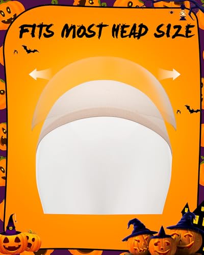 Hoedia 2-Pack Latex Bald Caps for Adults with 2 PCS Wig Caps, 11x7 in | Bald Head Wig Cap for Adults Women Men, Costume Accessories for Halloween Makeup Party, Themed Cosplay - size: 11x17 Inch