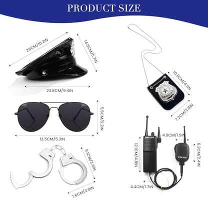 Police Costume Accessories, Adjustable Cop Hat for Adult Woman Police Officer Theater Dress Up, Theme Party, Halloween costume Accessories