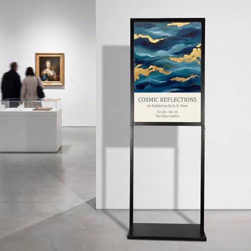 Sintuff Sign Holder Floor Stand Heavy Duty Double Sided Poster Stand | 19.6 x 27.2 Inch, Slide-in Banner Poster Sign Holder, for Display Retail Store & Trade Show Advertising