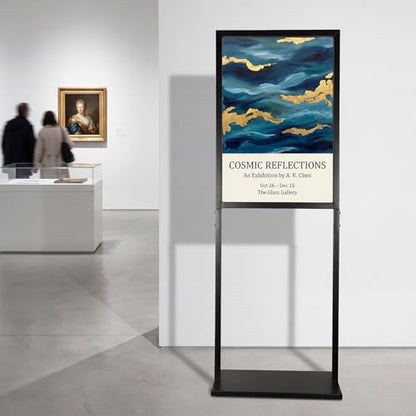 Sintuff Sign Holder Floor Stand Heavy Duty Double Sided Poster Stand | 19.6 x 27.2 Inch, Slide-in Banner Poster Sign Holder, for Display Retail Store & Trade Show Advertising
