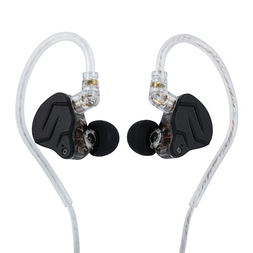 Linsoul KZ ZSN PRO X 1BA+1DD Hybrid Driver IEM HiFi Wired Earbuds | Metal HiFi in-Ear Monitor with Detachable Recessed 2Pin Cable, Zinc Alloy Panel, with Mic, Grey - color: Grey, style: With Mic