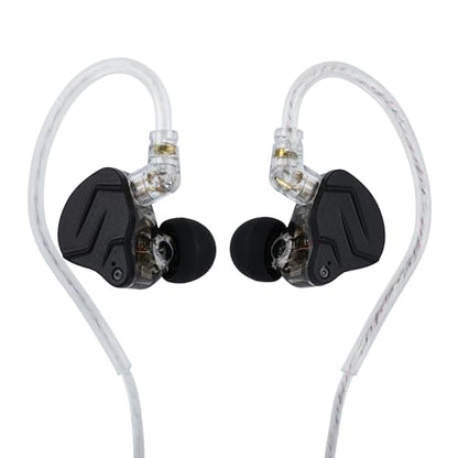 Linsoul KZ ZSN PRO X 1BA+1DD Hybrid Driver IEM HiFi Wired Earbuds | Metal HiFi in-Ear Monitor with Detachable Recessed 2Pin Cable, Zinc Alloy Panel, with Mic, Grey - color: Grey, style: With Mic