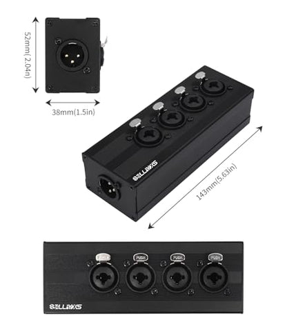 3 Pin XLR 1 Male to 4 Female Splitter,4 Way 1/4 TRS& XLR Input to one-Output Parallel Connection Adapter,Four 6.35mm Microphone inputs Converted to one Output - color: XLR 1 F TO XLR+1/4 F