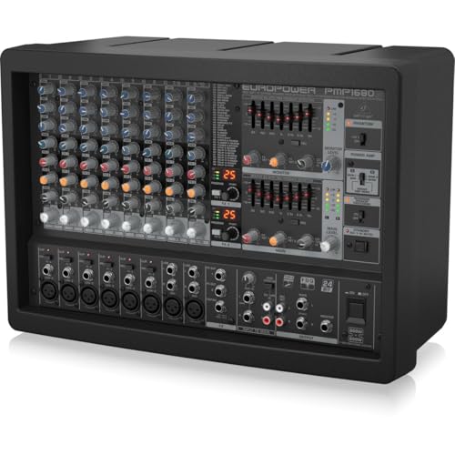 Behringer EUROPOWER PMP1680S 1600W 10-Channel Powered Mixer, Bundle with 2x H&A XLR M To F Cable