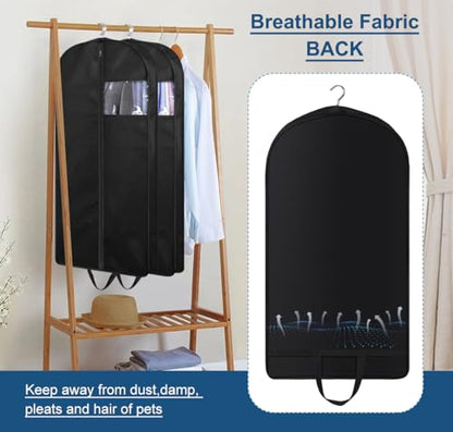 KIMBORA 43" Suit Bags for Closet Storage and Travel, Gusseted Hanging Garment Bags for Men Suit Cover With Handles for Clothes, Coats, Jackets, Shirts（3 Packs） - size: 43"