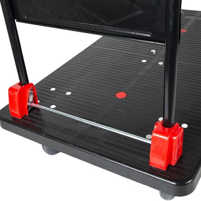 1500 lb Folding Platform Truck Cart with 5" Silent TPR Wheels, Heavy Duty Flatbed Push Cart Dolly, Foldable Moving Utility Cart for Warehouse Garage Office Home, Black - color: 1500 Lb - 43.5" X 25.5"