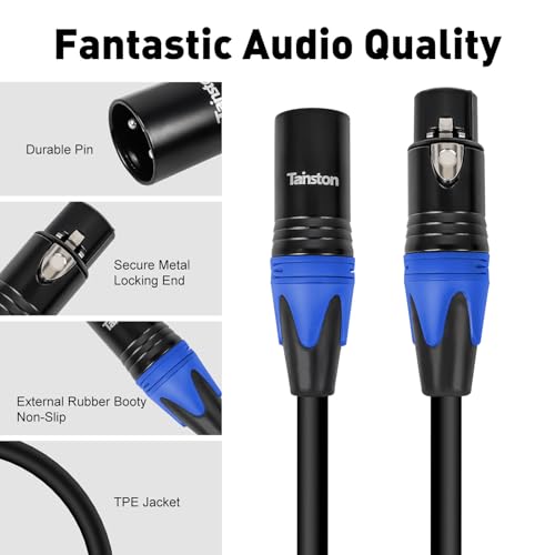 XLR Cable 75 Feet Premium XLR Microphone Cable 3-Pin Balanced Microphone Mic Cord Male to Female XLR Speaker Cable - size: 75 FT