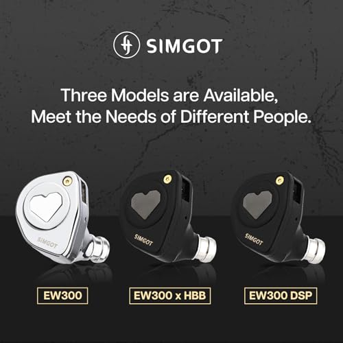 Linsoul SIMGOT EW300 1DD+1Planar+1PZT Hybrid Driver IEMs, DSP Edition | HiFi Wired Earbuds, Gaming Earbuds with Detachable Nozzles, Silver-Plated OFC In Ear Monitor Cable for Audiophile Musician - style: EW300 DSP