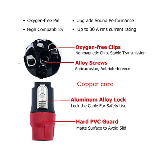 speak on 2Pcs Professional Speakon to 1/4 Inch ts Speaker Cable for pa jack Pair 18 awg Gauge Male Audio port plug Amplifier Connection dj amp Heavy Duty bocina Cord Wire ft with Twist Lock(6 feet) - size: 6 feet