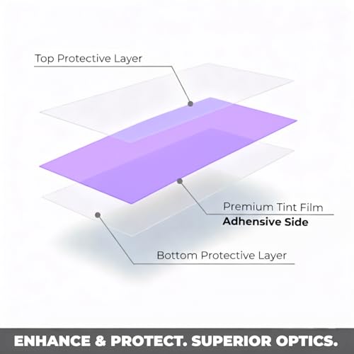 KOMAS 12” X 48” Tint Vinyl Film Sticker Sheet Roll for Car Headlight, Tail Lights, Fog Lights with Squeegee + Cutter (Glossy Purple) - color: Glossy Purple