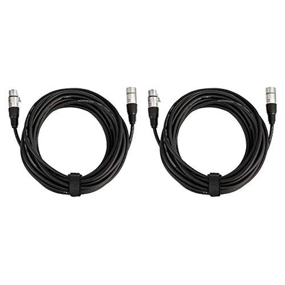 Amazon Basics 2-Pack XLR Male to Female Microphone Cable for Speaker or PA System, All Copper Conductors, 6MM PVC Jacket, 25 Foot, Black - size: 25 Feet, style: 2-Pack