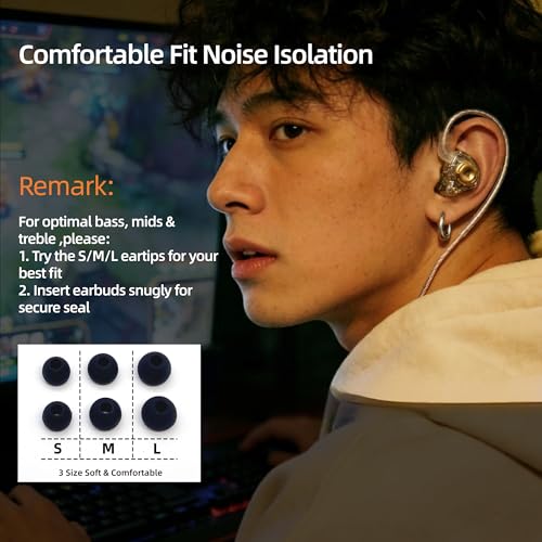 HJX QKZ AK6 SRS Wired IEM for Gaming Earbuds with MIC, in Ear Monitor Headphones, Deep Bass Sound, 1DD 11mm Dynamic Driver, IEM for Music Video Calling (Transparent) - color: transparent