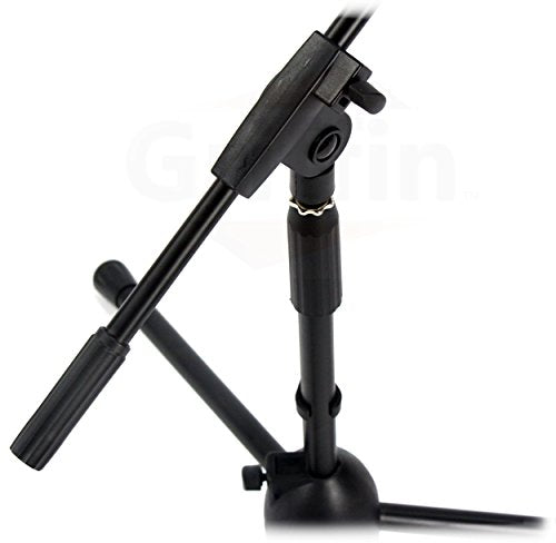 GRIFFIN 2 Pack Short Tripod Mic Stands (Low Profile-X Series) with Boom Arm & Telescoping Holder – For Kick Drum, Studio Recording & Guitar Amp Mic - size: 2 Pack