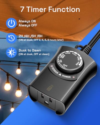 HBN Outdoor Remote Control Outlet, Waterproof Light Timer,1 Grounded Outlet - size: Remote-1 Outlet