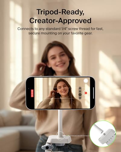 Belkin 스테이지 마그네틱 삼각대 폰 마운트, MagSafe 및 Qi2 호환 | 360도 회전 홀더, 아이폰 17 및 16, 안드로이드, 틱톡, 유튜브, 스트리밍, 인플루언서 콘텐츠용 - style: 자석 휴대폰 홀더