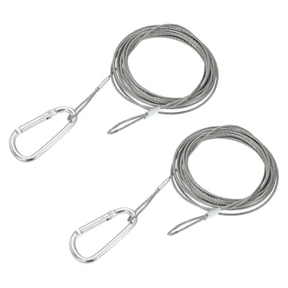 MECCANIXITY 10 Inch Safety Cable Lock, 1/16'' Stainless Steel Cable with Loops Security Wire Lock for Hanging Lighting Luggage Plant Pictures Pack of 2 - size: 250 x 1.5mm