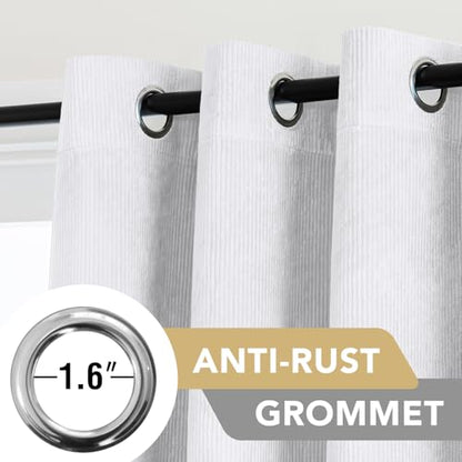 H.VERSAILTEX Velvet 100% Blackout Curtains for Living Room Full Light Blocking Curtains Thermal Insulated Room Window Drapes Soft Luxury Curtains Grommet Top 2 Panels (55" W x 84" L, White) - color: White, size: 55"W x 84"L (Pack of 2)