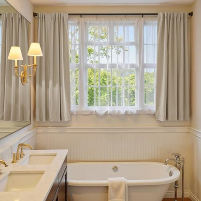 Lazzzy Beige Velvet Curtains Neutral Rod Pocket 52×63 Inch 2 Panels - color: R | Beige, size: 52"W x 63"L (Pack of 2)