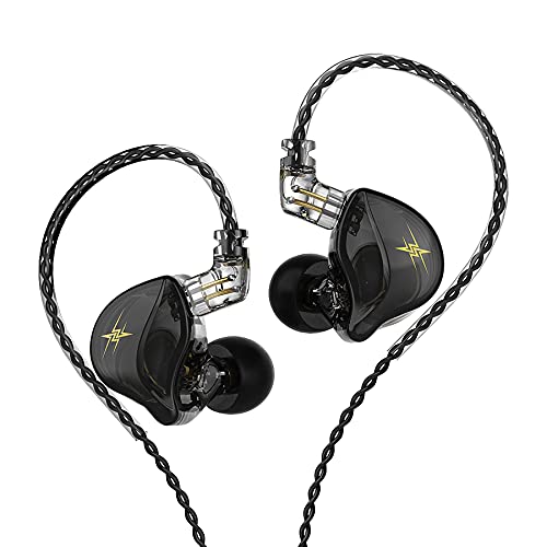 KASOTT QKZ ZXT in Ear Monitor Headphones, Wired Earphones Stereo Bass, HiFi Wired Earbuds, Dynamic Dual Driver Gaming Earbuds with Detachable Cable for Musicians, Singer (Black) - color: Black