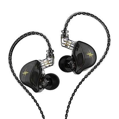KASOTT QKZ ZXT in Ear Monitor Headphones, Wired Earphones Stereo Bass, HiFi Wired Earbuds, Dynamic Dual Driver Gaming Earbuds with Detachable Cable for Musicians, Singer (Black) - color: Black