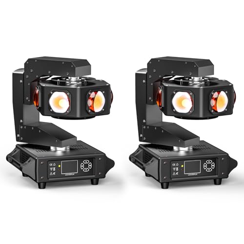 Moving Head Light 6 x 40W RGBW Stage Lighting DJ Lights Beam Spotlight 14/16 CH Wash Light with DMX and Sound Activated for Church Wedding Parties Live Show Bar 2PCS - color: 2 Pack