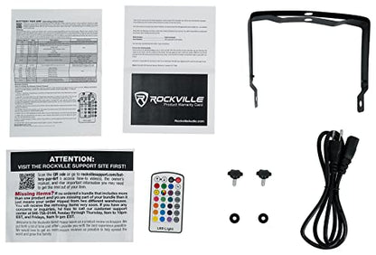 Rockville Battery PAR 6RF RGBWA+UV Wireless DMX LED Light 6-Pack with Bags | 15-Hour Rechargeable Battery, 5000mAh, 6x6W RGBWA+UV LEDs, Wireless DMX, RF Remote, Strobe, 2 RLB80 Bags, 8-Items