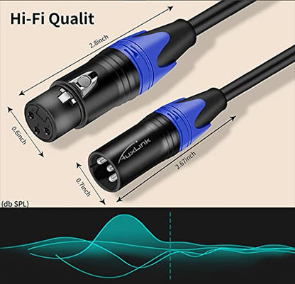 XLR Cable 50ft 2 Pack, XLR Microphone Cable Male to Female, Balanced XLR Cable Suitable for Preambles, Speaker Systems, Radio Station and More | Balanced XLR Suitable for Preambles, Speaker Systems, Radio Station and More - size: 50 Ft 2 Pack