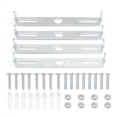 4 Packs Universal Light Fixture Mounting Bracket Square Kit,4.5 inch Ceiling Light Plate Wall Mounting Bracket Crossbar for Chandelier, Outdoor Lighting etc.(115x18mm) - size: 115x18mm