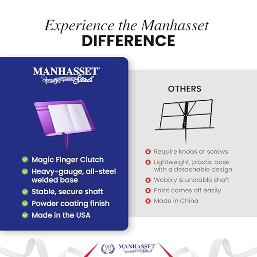 Manhasset 48 Symphony Music Stand for Sheet Music - Model 4801PUR - color: Purple, Glossy, size: Pack of 1