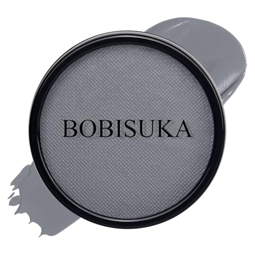 BOBISUKA Grey Face Body Paint, Water-Based Face Painting Kit & Body Paints, Safe Non-Toxic Facepaint for Halloween Zombie Grayscale Homestuck Raven Goth Makeup, Costume Cosplay Party Theater & Stage - color: Grey