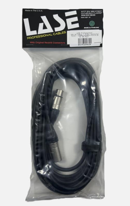 LASE Professional DMX 02 Cable/5 Pin Connector LCDMX2-NCMXX-FXX-N 25 in 25 Feet