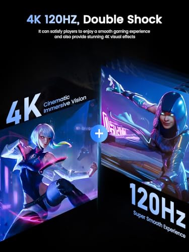 UPERFECT Portable Monitor 4K 120HZ QLED 17.3", 0.1ms Gaming Monitor | 500 Nits | 3840 * 2160 UHD |145% sRGB | USB-C & MINI HDMI | VESA & Stand | Travel Screen for Laptop, Computer, Game Consoles - size: 17.3"