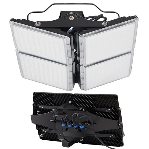 400W LED Flood Light, 60000LM Super Bright Outdoor Security Lights UL Approved Plug with 4 Panel Adjustable, 6000K Daylight White, IP66 Waterproof，for Stadium, Yard, Street & Parking Lot Lighting - size: 100W-4Pack-SP