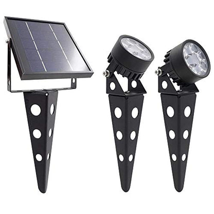 Solar Spot Lights Outdoor Legacy Mini 50X Twin Solar-Powered LED Spotlight (Cool White LED) for Outdoor Garden Yard Landscape Uplight Downlight, Waterproof, Black Finish - size: LEGACY 50X Cool White